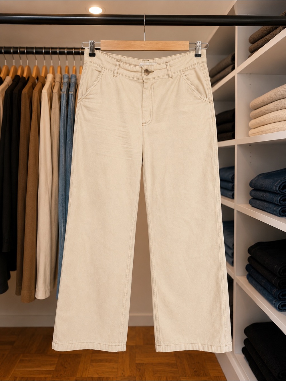 Zara Cream Wide-Leg Pants | Size US 4 / EU 36
